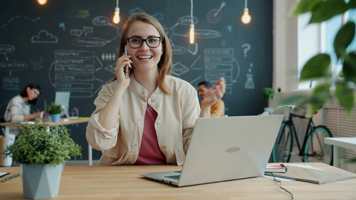 Bar chart showing 68% of businesses report improved team productivity after adopting key VoIP features like auto-attendant, call forwarding, and mobile apps